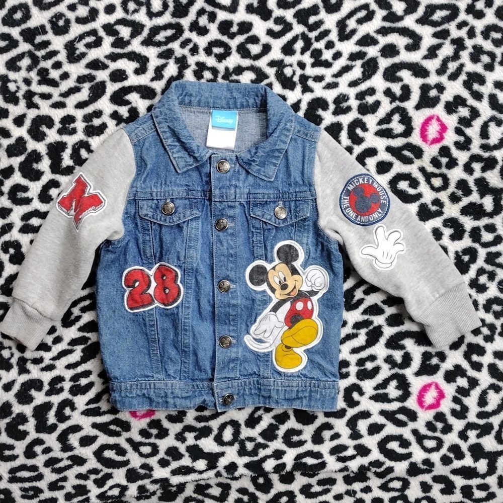 Disney's Mickey Mouse Patchwork Cotton Jean Jacket  UNISEX